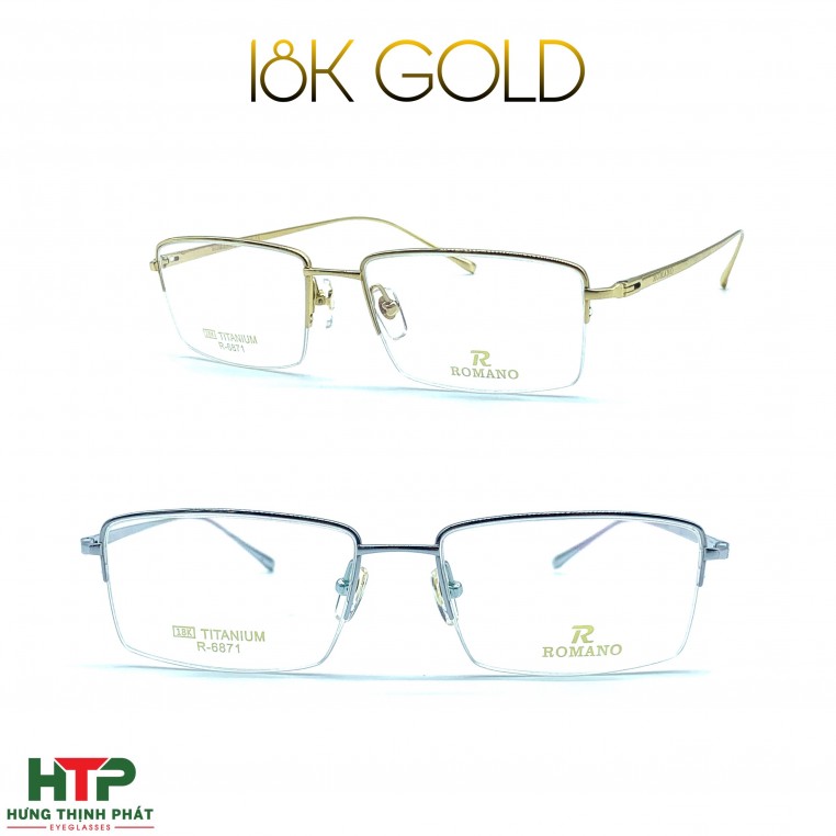 Gọng Kính Romano 18K GOLD R-6871