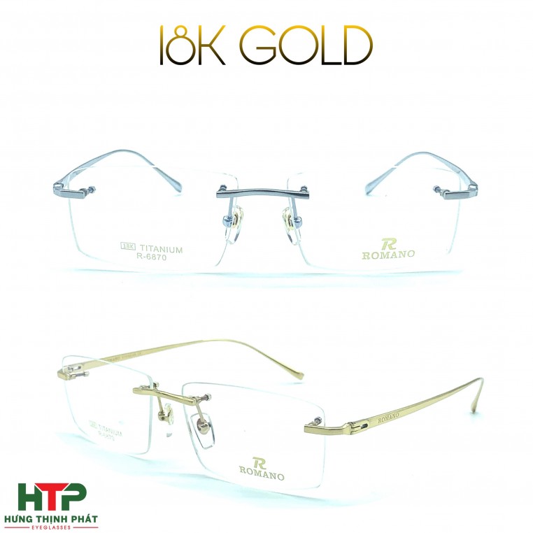 Gọng Kính Romano 18K GOLD R-6870