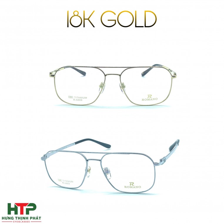 Gọng Kính Romano 18K GOLD R-6869