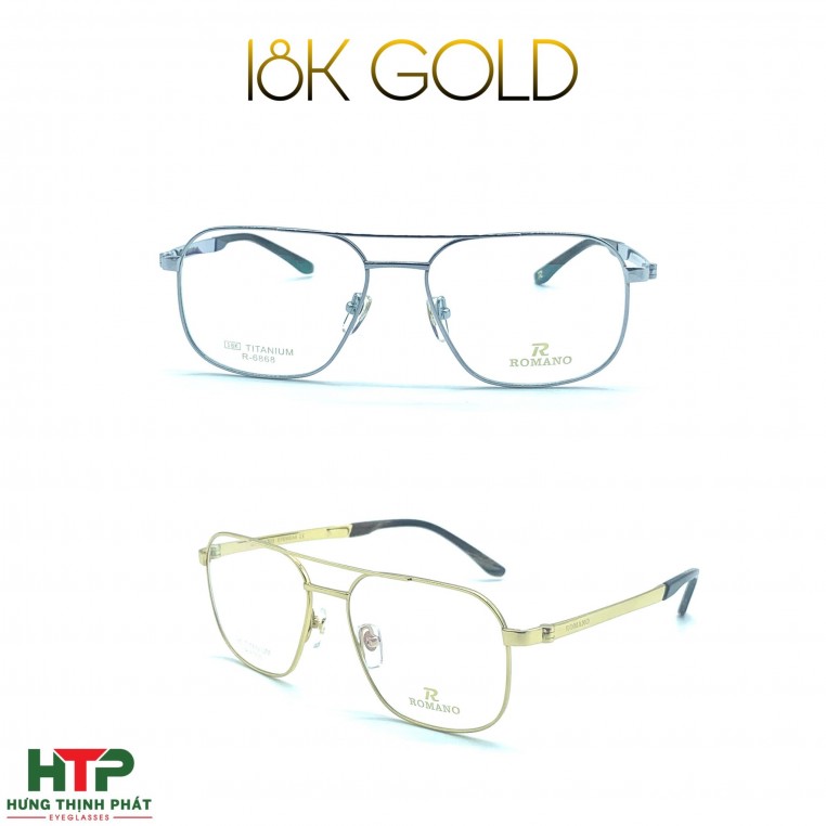 Gọng Kính Romano 18K GOLD R-6868