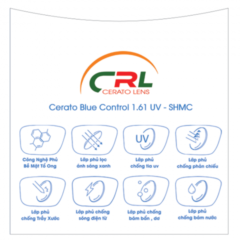 Tròng Kính Cerato Blue Control 1.61