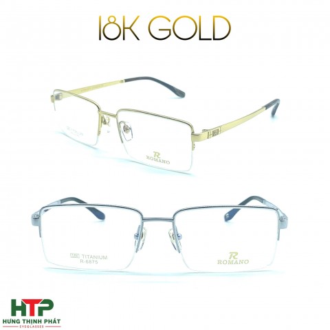 Gọng Kính Romano 18K GOLD R-6875