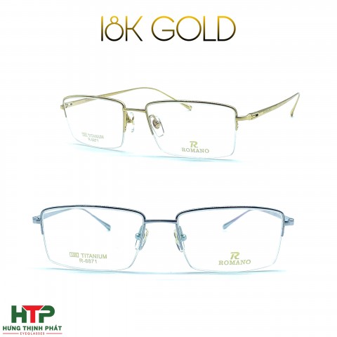 Gọng Kính Romano 18K GOLD R-6871