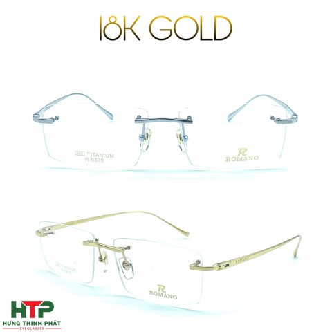 Gọng Kính Romano 18K GOLD R-6870